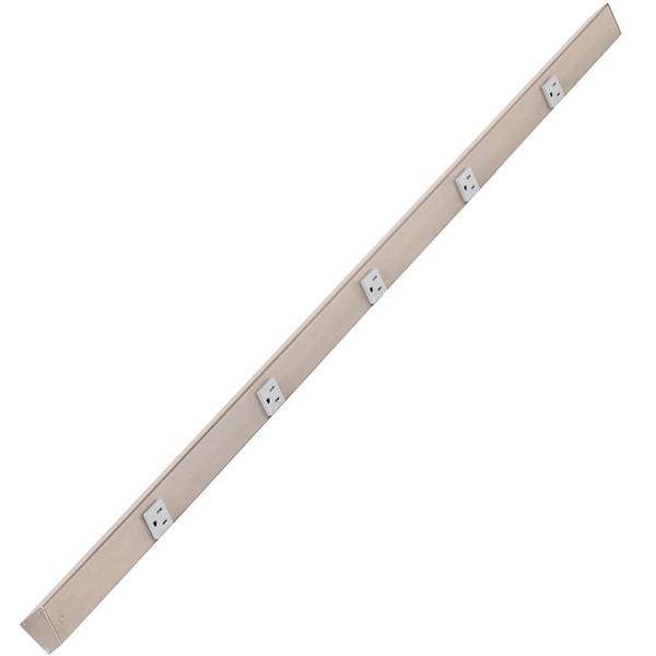 48" 15 amp 120 volt Satin Nickel Under Cabinet Power Strip